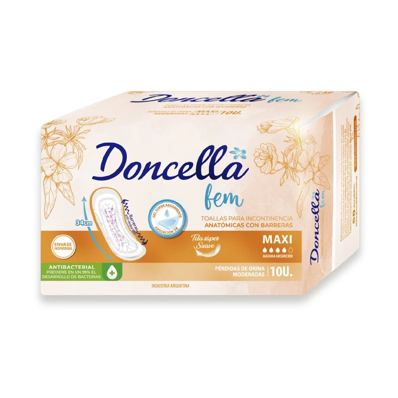 DONCELLA TOALLAS INCONT. MAXI 10 U
